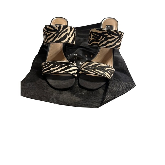 White House Black Market Cecilia Zebra Print Block Heel Mules Women's Size 8M - Picture 2 of 5